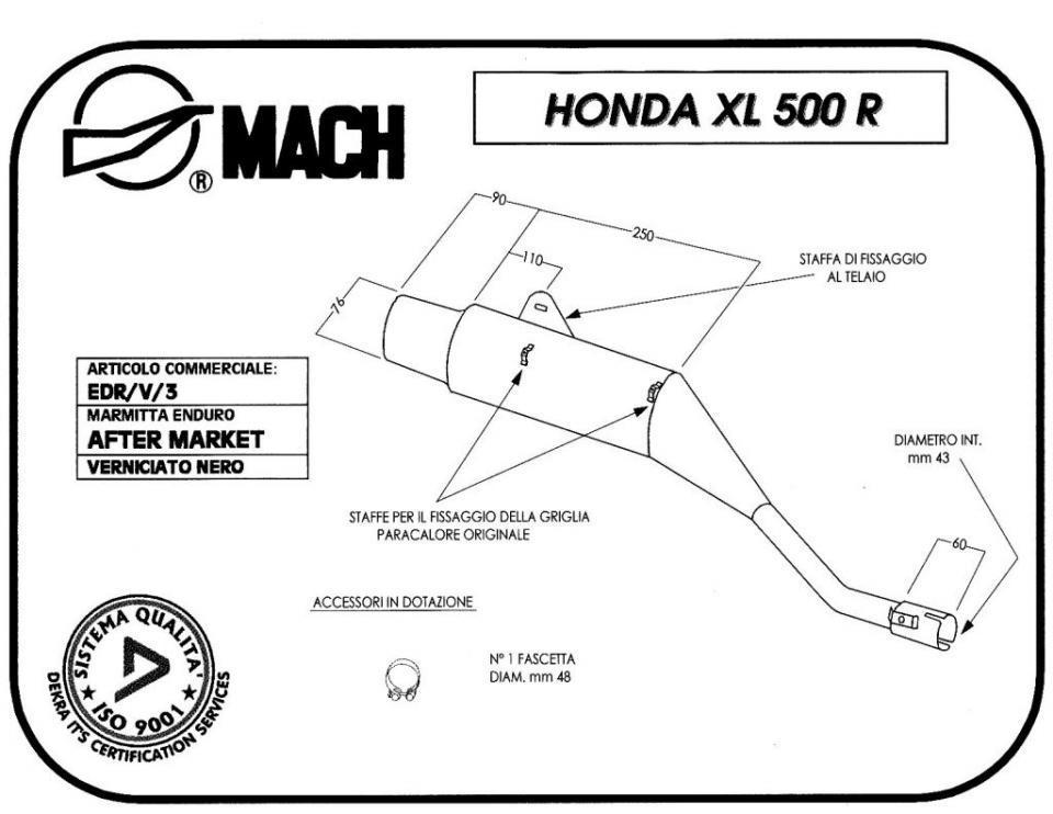 Silencieux d échappement Marving pour Moto Honda 500 Xl R 1982 à 1987 Neuf