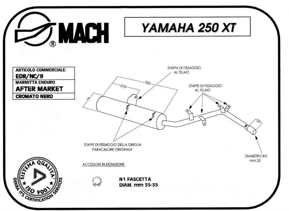 Silencieux d échappement Marving pour Moto Yamaha 250 XT 1980 à 1983 Neuf