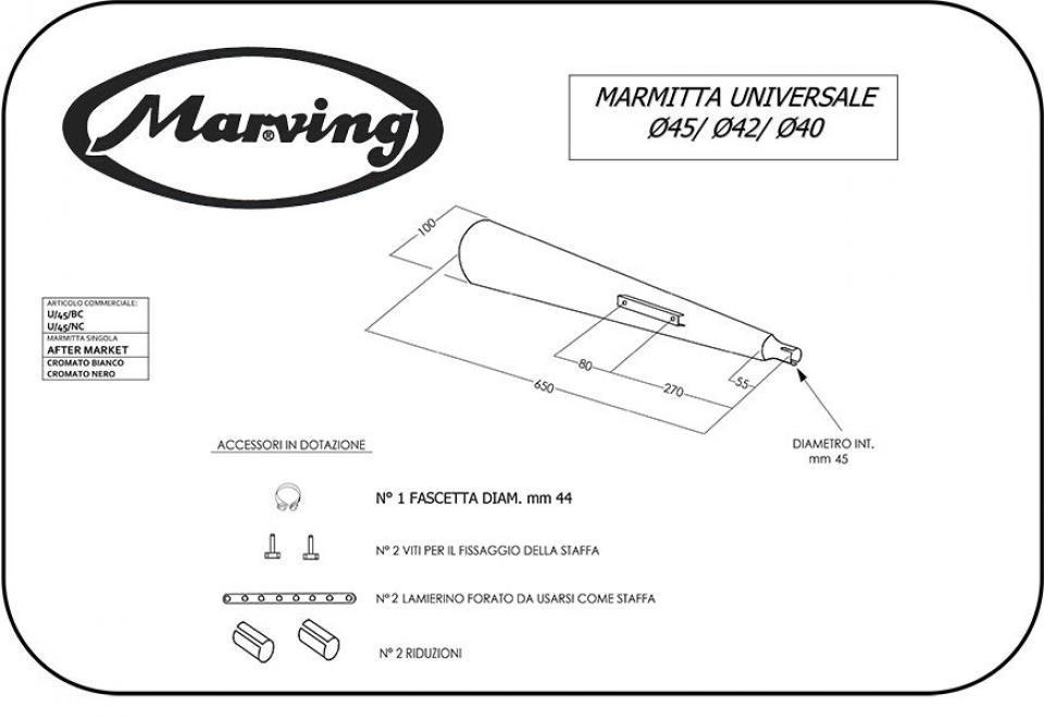 Silencieux d échappement Marving pour Moto Neuf