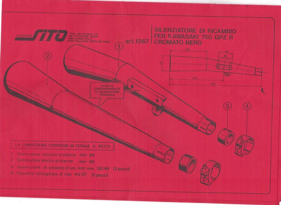 Silencieux d échappement SITO pour moto Kawasaki 750 KZ L Neuf