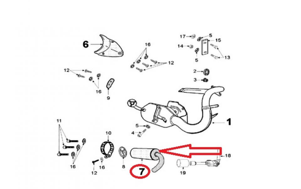 Silencieux d'échappement pour scooter Peugeot 50 Trekker 767184 776625 Neuf