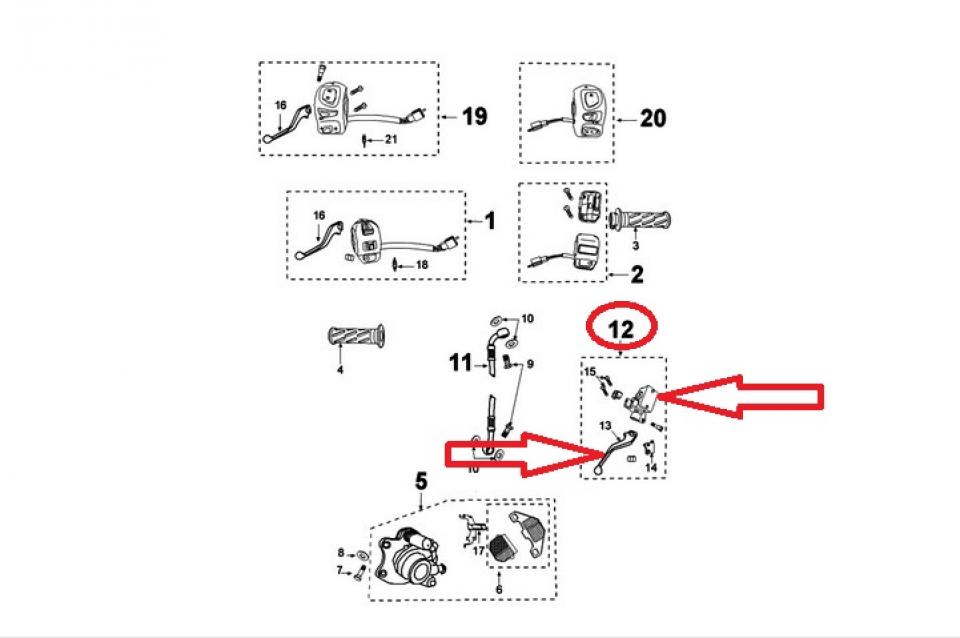 Maître cylindre frein avant origine pour Quad Kymco 250 KXR 2003 à 2006 ARG / ARD Neuf
