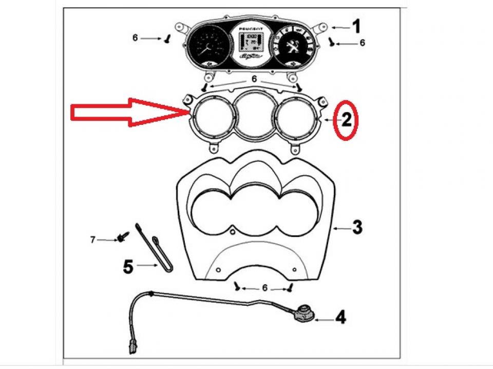 Entourage compteur gris pour scooter Peugeot 50 Citystar 778206XK 1177820600