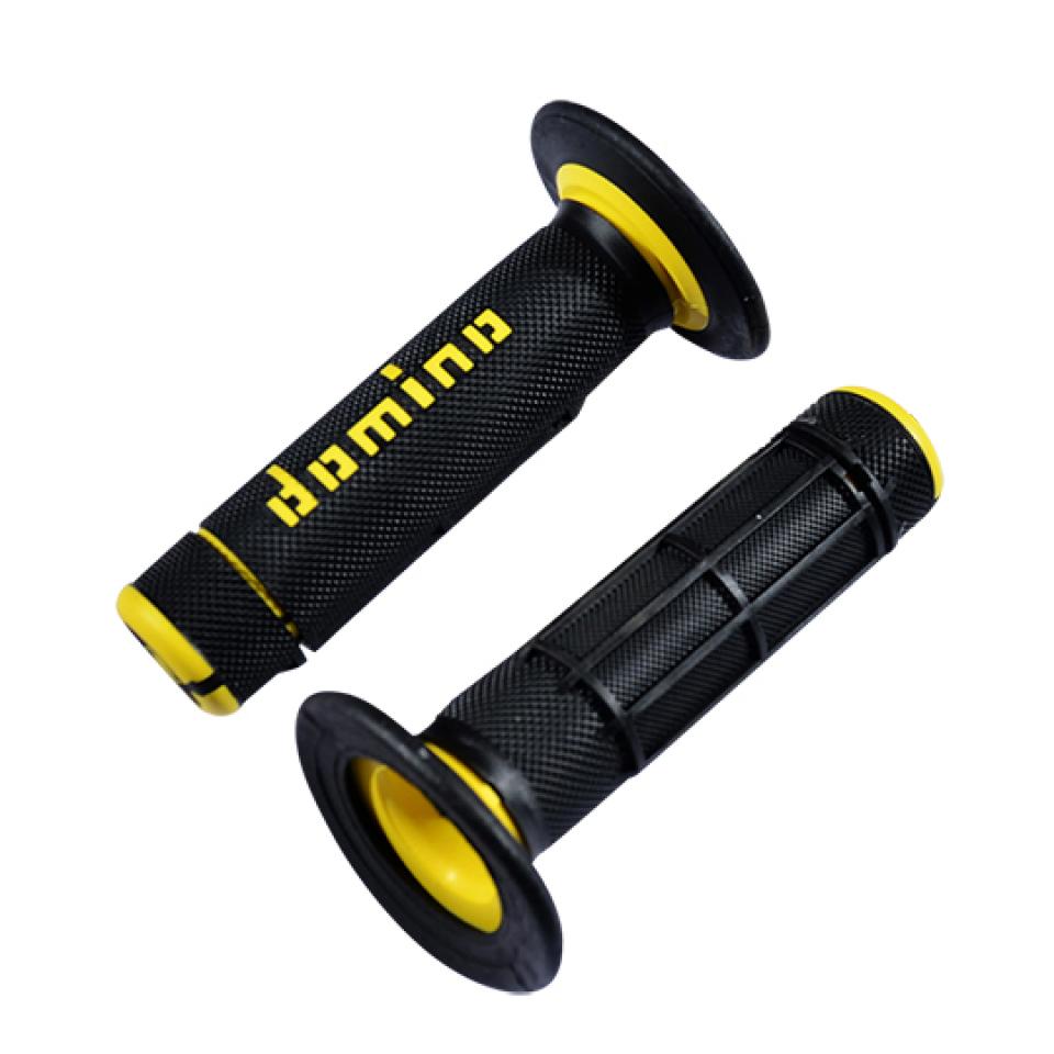 Poignée Domino A020 noir jaune pour moto TT cross enduro 50 à boîte Neuf