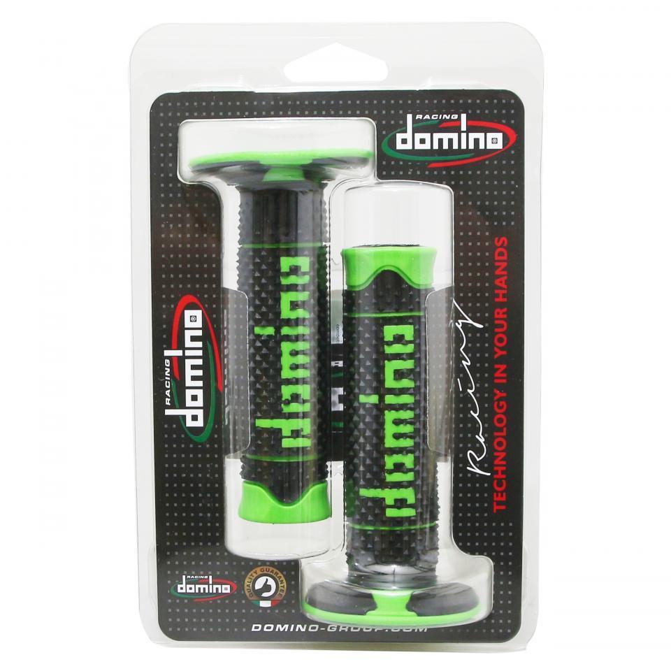 Poignée noire et verte Ø22/24mm Domino Full Grip A26041C5240A7-0 pour moto 50 à boite