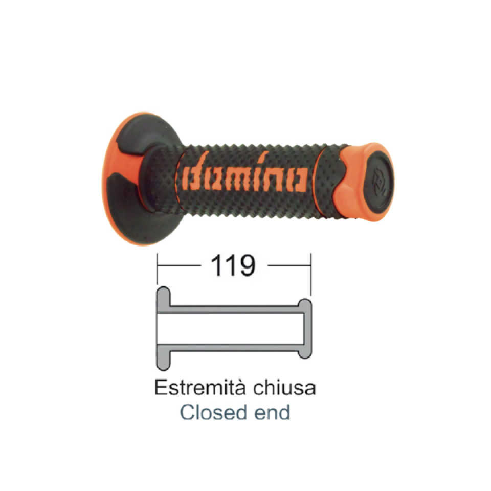 Poignée Domino A260 DSH noir orange pour moto cross enduro A26041C4540A7-0 Neuf