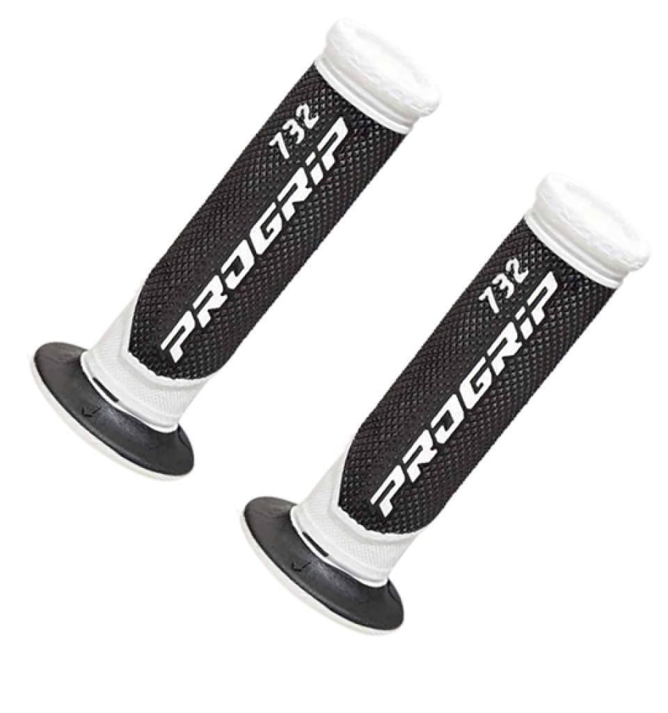 Paire de poignée noir et blanc ProGrip Road 732 pour moto scooter fermée en bout