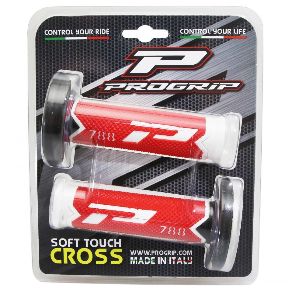 Poignée ProGrip off road 788 rouge noir blanc pour moto enduro cross Ø22mm Neuf