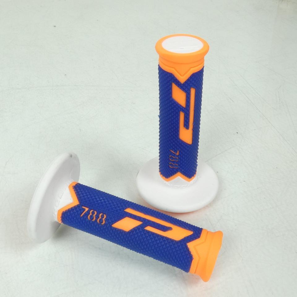 Paire poignée ProGrip pour moto P788 Bleu Orange Fluo Blanc Neuf