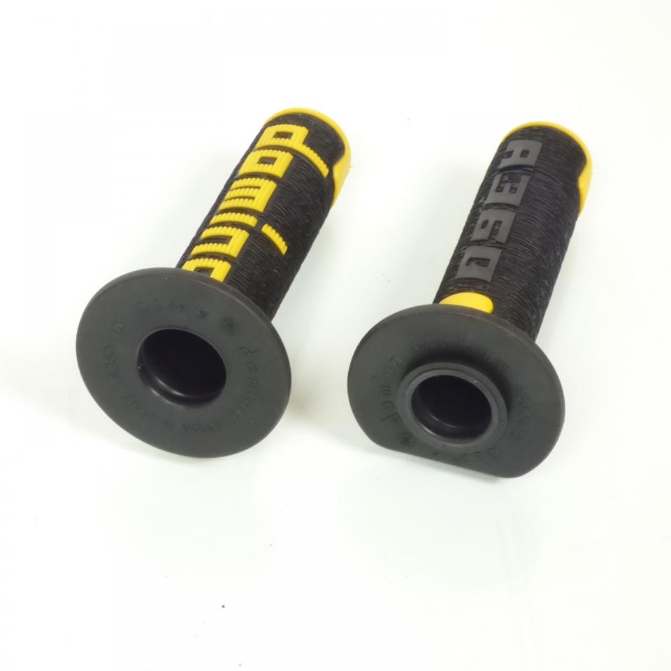 Poignées revêtement guidon off road Domino A360 noir et jaune pour moto cross TT