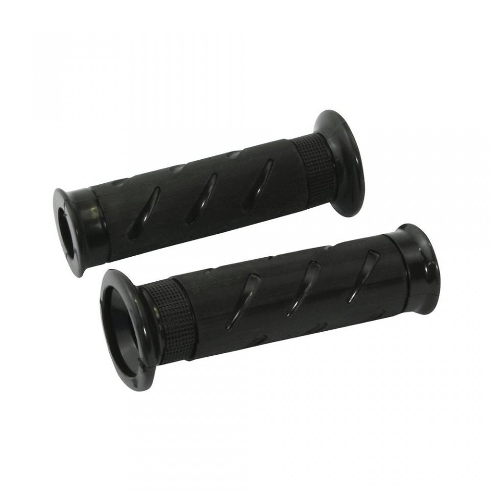 Poignée Générique YPR Tena noir Ø22/25mm embout ouvert pour moto route Neuf