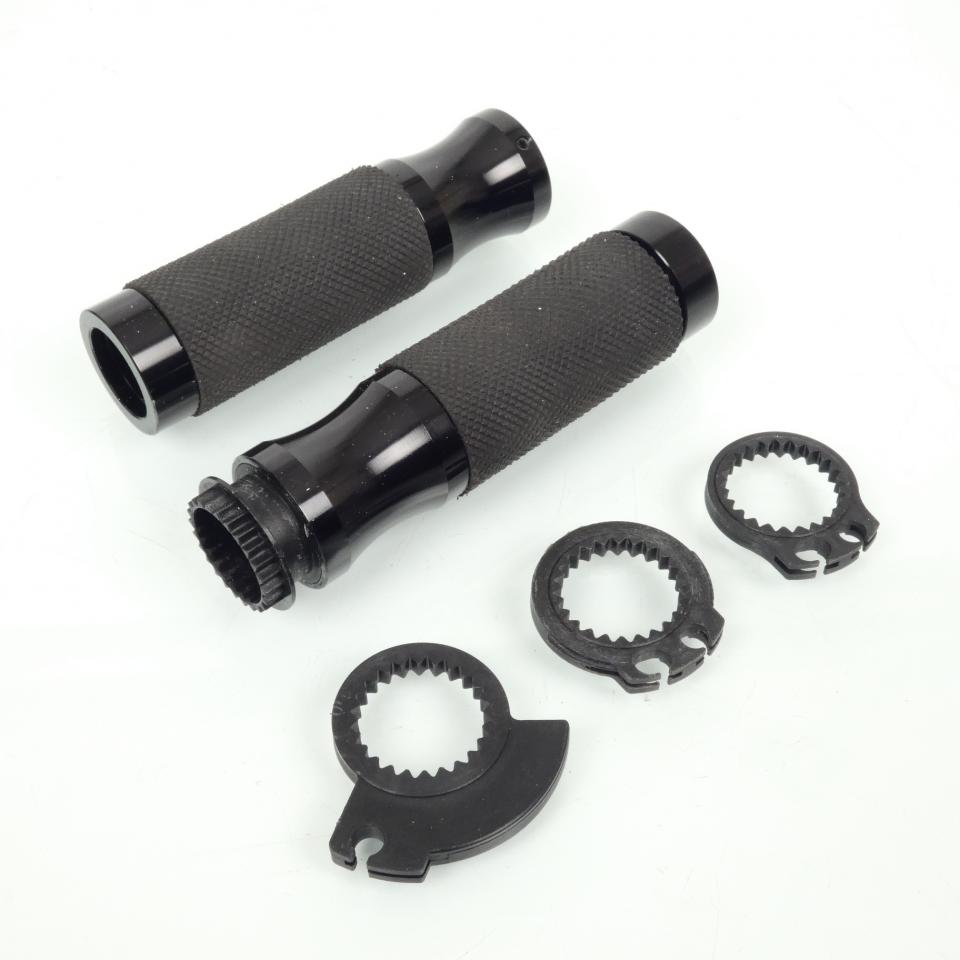 Poignée tuning Mad Ø22mm aluminium noir embout ouvert pour moto scooter Neuf