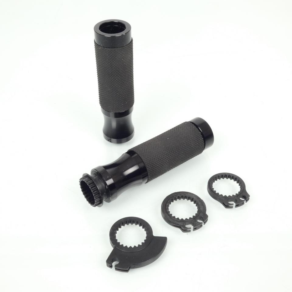 Poignée tuning Mad Ø22mm aluminium noir embout ouvert pour moto scooter Neuf