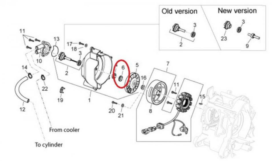 Roulement ou joint spi moteur origine pour Scooter Aprilia 125 Atlantic 2003 à 2006 82772R Neuf