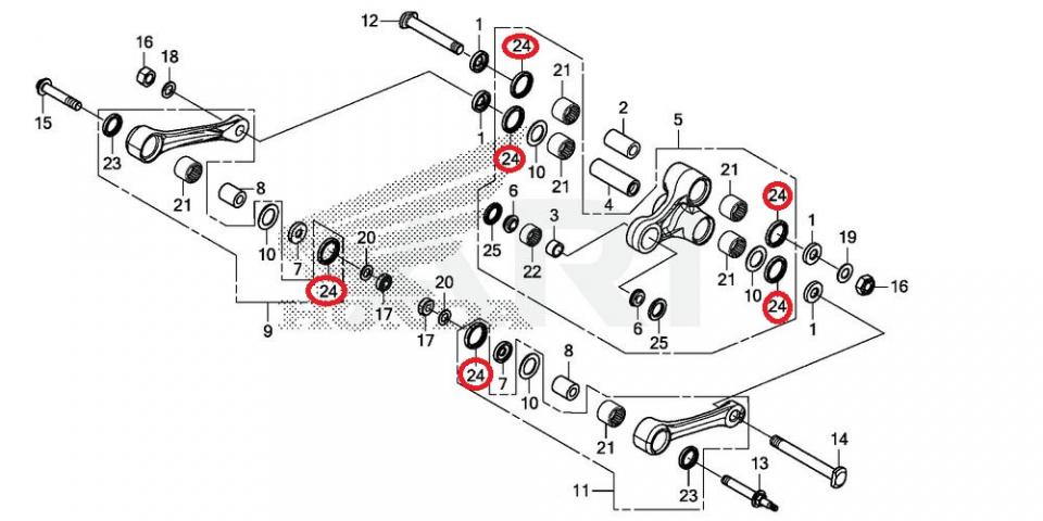 Joint moteur origine pour moto Honda 250 CRF R 2004-2017 91262-KZ3-731 Neuf