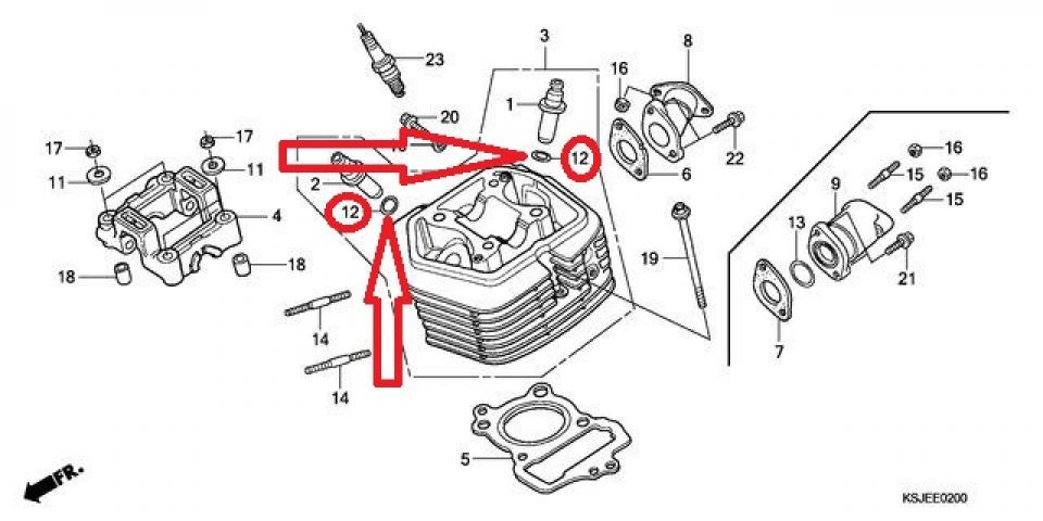 Joint moteur origine pour Moto Honda 125 NX 1989 à 1997 91301-200-000 Neuf
