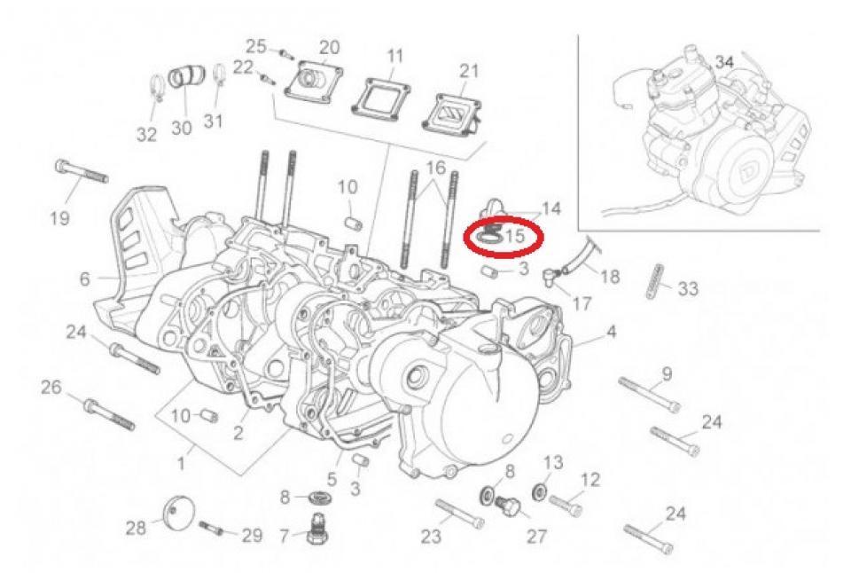 Joint moteur origine pour Moto Derbi 50 Moteur Euro3 2006 à 2018 847180 Neuf