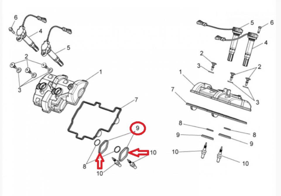 Joint Puit bougie grand diamètre pour moto Aprilia 1000 RSV4 2009-19 857074 Neuf