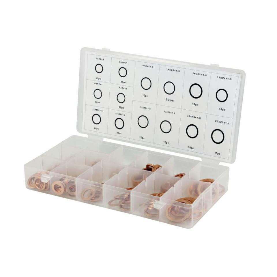 Coffret assortiment 190 joint de vidange en cuivre Sifam pour moto scooter Neuf
