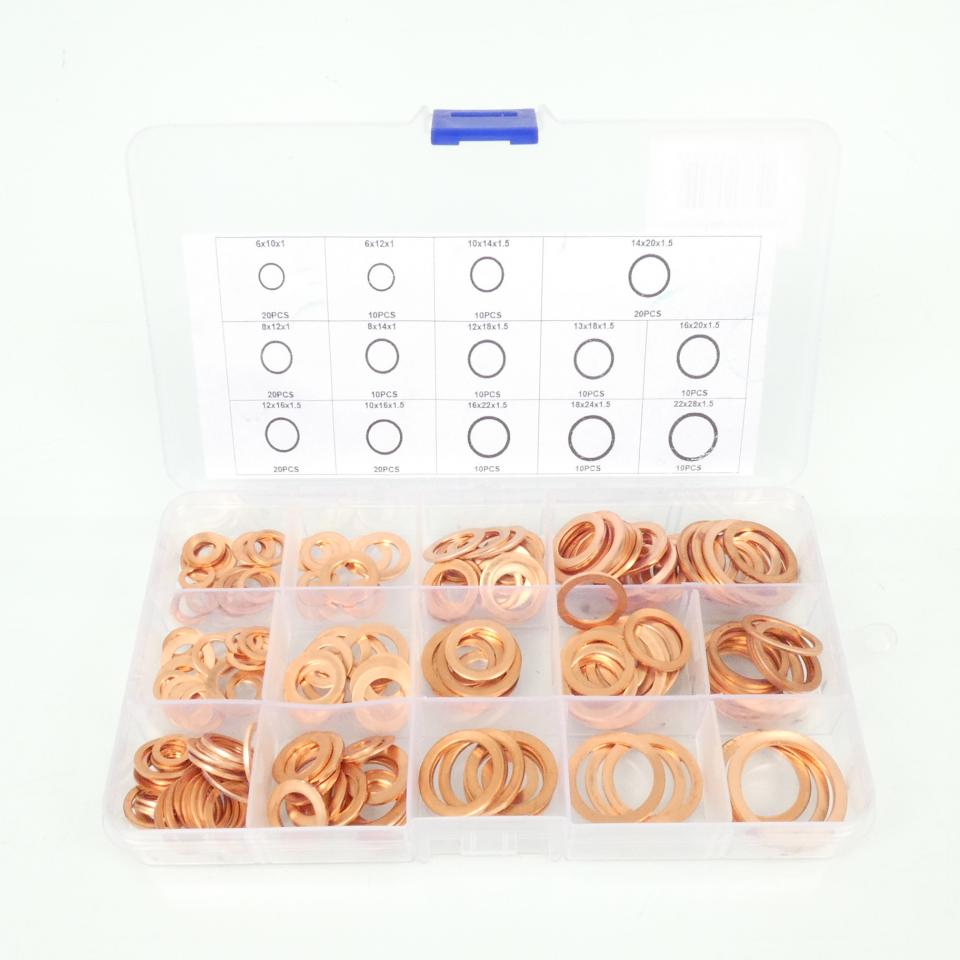 Coffret assortiment 190 joint de vidange en cuivre Sifam pour moto scooter Neuf