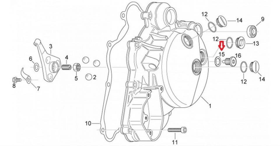 Joint vis magnétique carter emb  pour moto Aprilia 125 RS 1996 à 2010 AP0250641