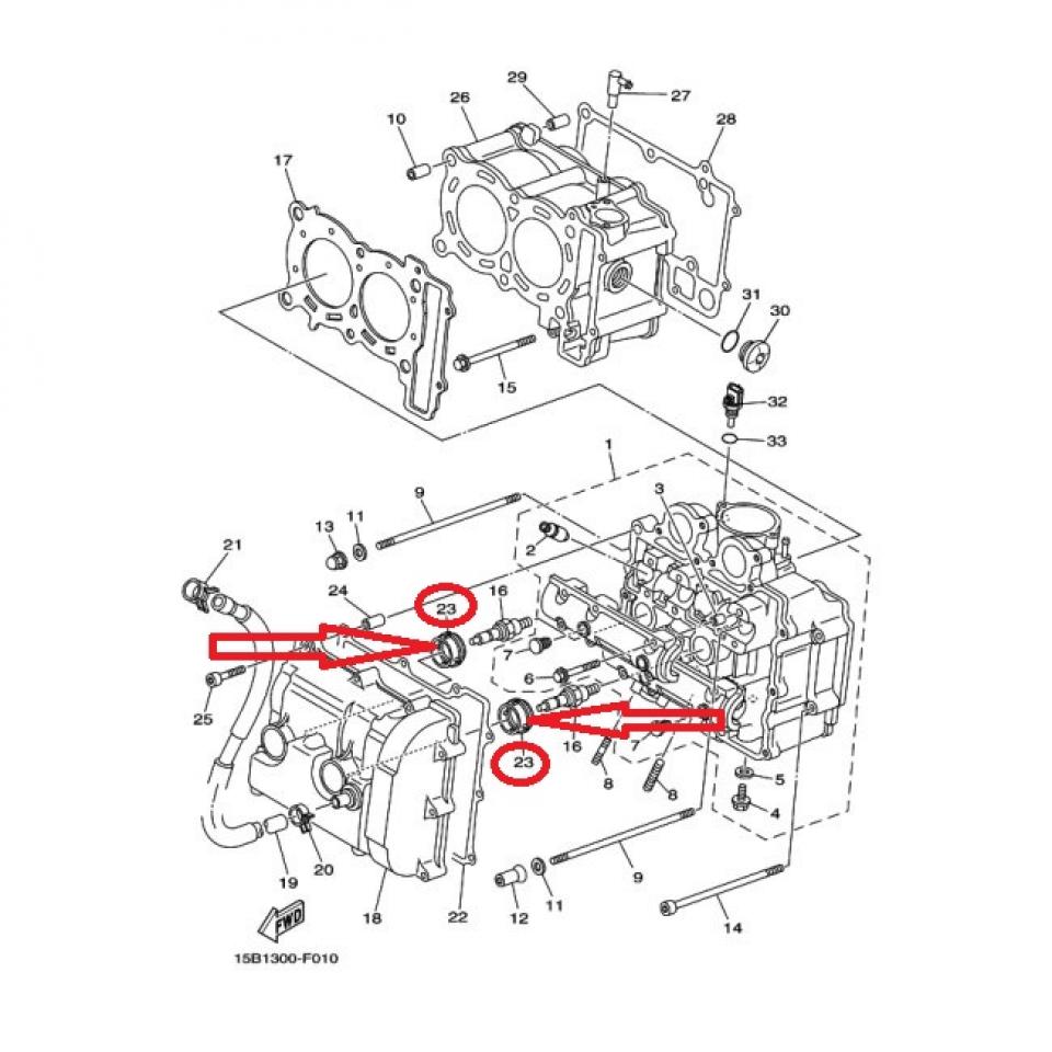 Joint de puits de bougie pour maxi scooter Yamaha 500 Xp T-Max 5GJ-11195 Neuf