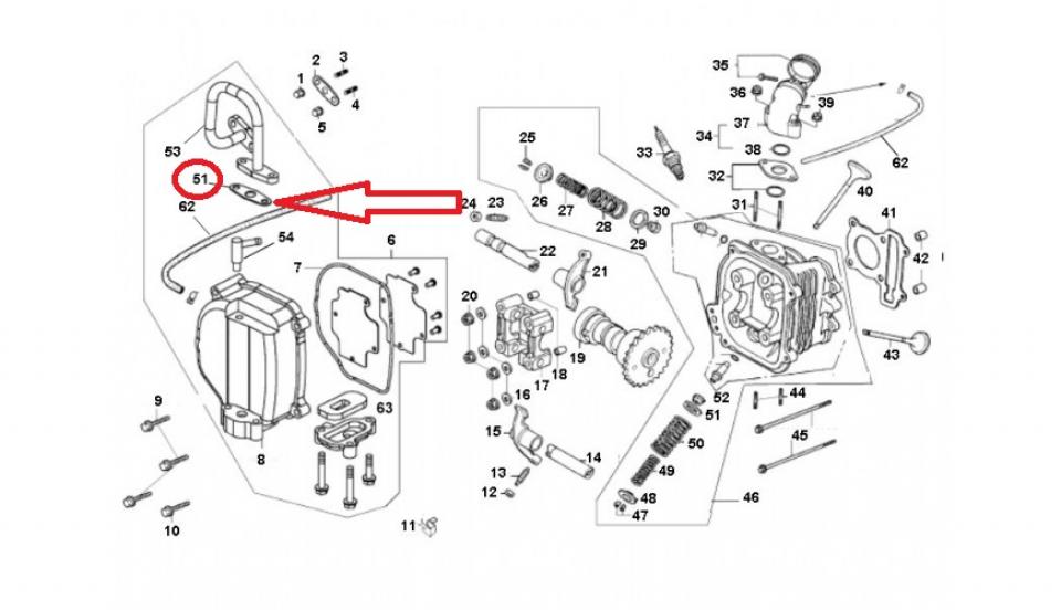 Joint moteur P2R pour Scooter Norauto 50 Razzo 4T 2013 à 2020 NC Neuf