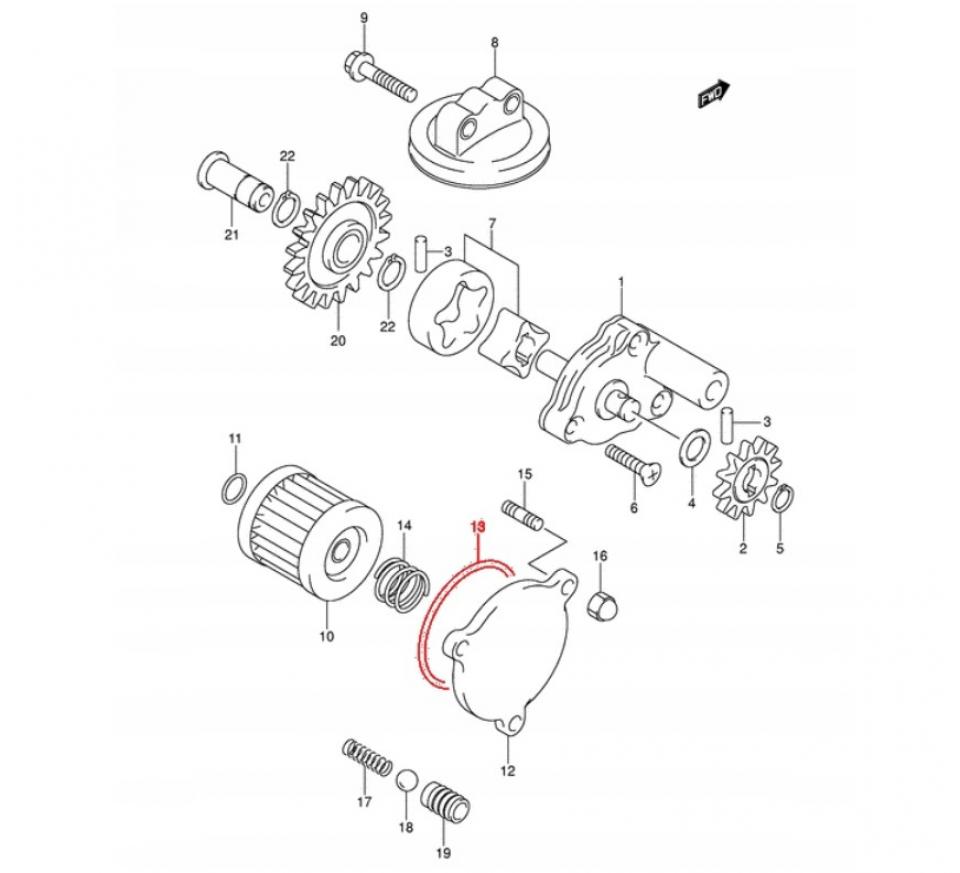 Joint torique couvercle filtre huile pour scooter Suzuki 125 Burgman 09280-54001