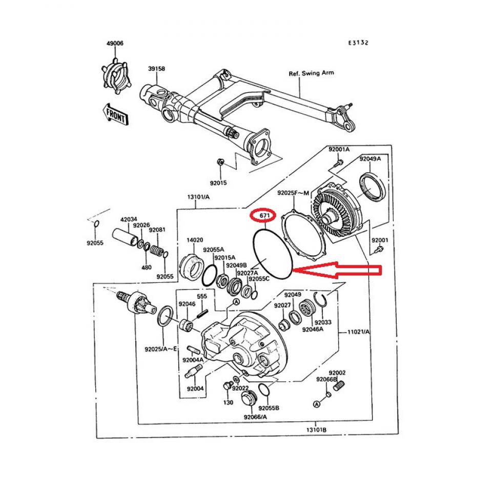 Joint moteur origine pour moto Kawasaki 750 VN Vulcan 1986-2006 671B25145 Neuf