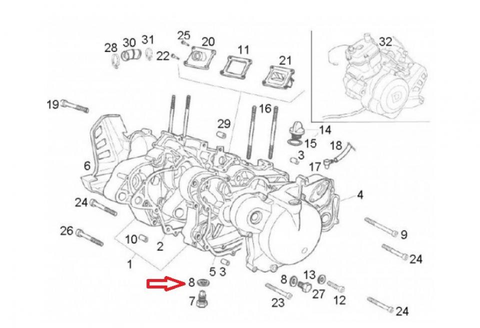 Joint moteur origine pour moto Derbi 50 GPR 2002-2013 Neuf