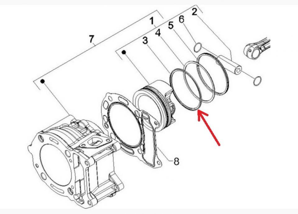 Segment feu de piston origine pour scooter Piaggio 125 Beverly 2002-2015 485779