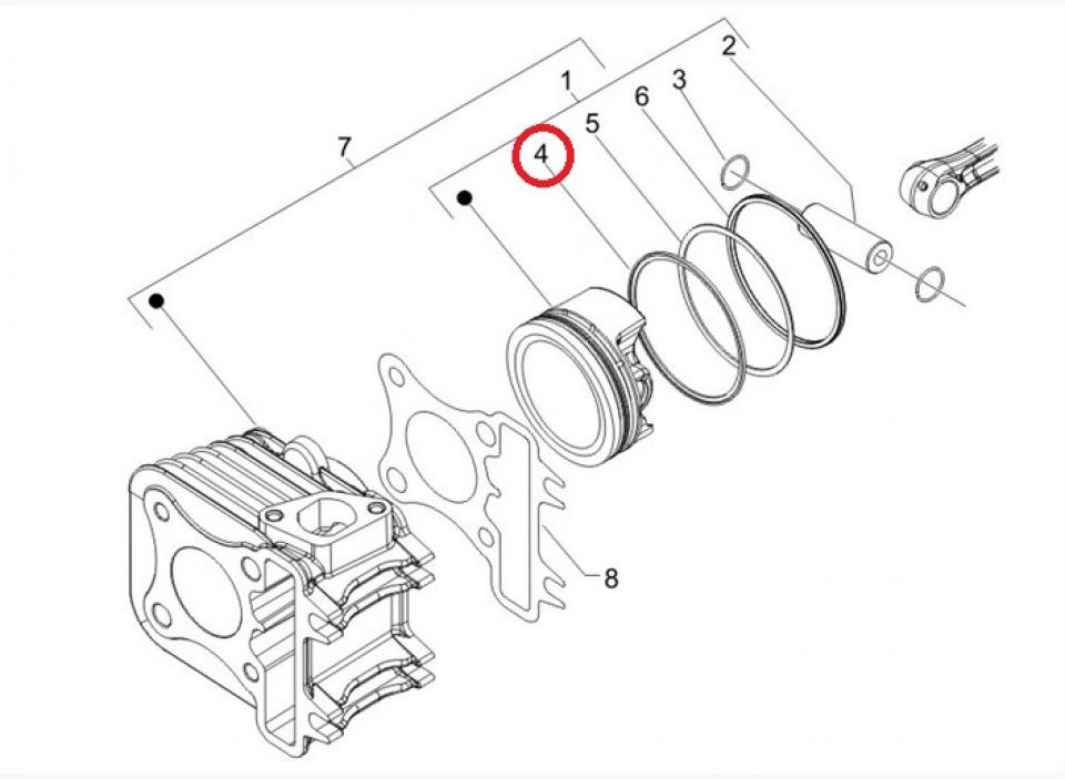 Segment de piston pour scooter Piaggio 150 Fly 2005-2007 486294 AP8540012 Ø62.6