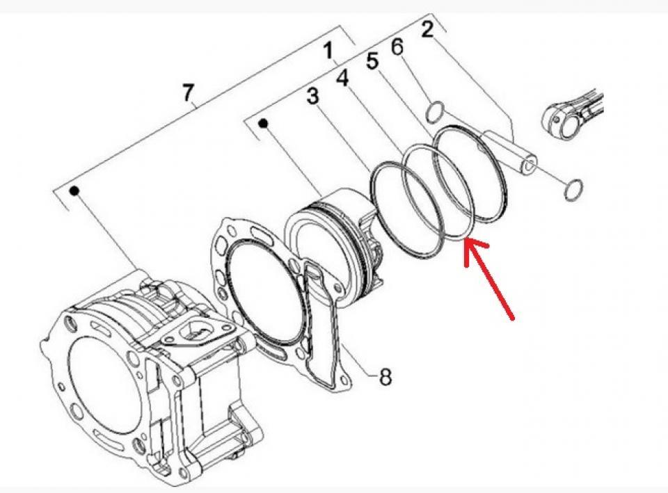 Segment de piston pour scooter Gilera 125 Nexus 2007 - 2009 485914 Neuf