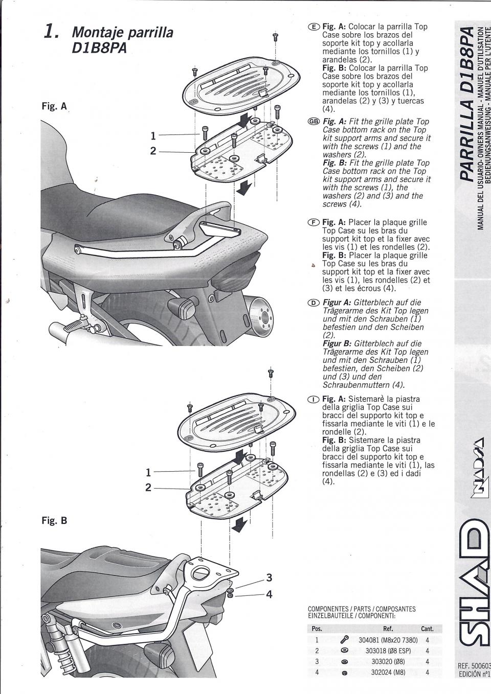 Kit Support de top case Shad TOP MASTER pour moto Kawasaki 650 Er6-N K0ER62ST