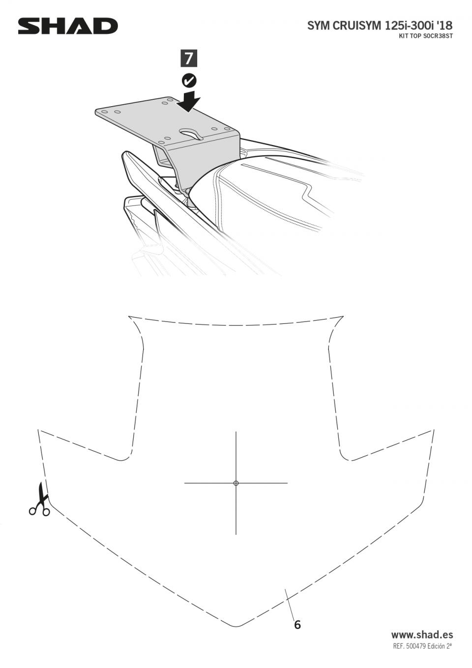 Support de top case Shad pour Scooter Sym 125 CRUISYM 2018 à 2021 Neuf