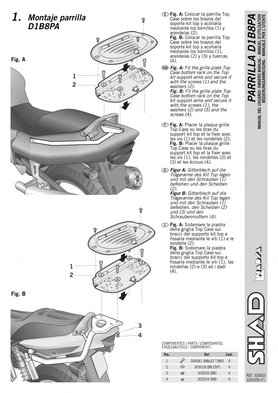 Support top case Shad TOP MASTER pour moto Yamaha 1000 FZ1 Fazer Y0FZ16ST Neuf