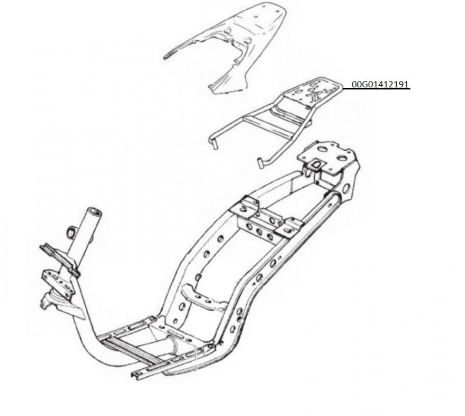 Support de top case origine pour Scooter Derbi 125 Boulevard 2002 à 2006 00G01412191 Neuf