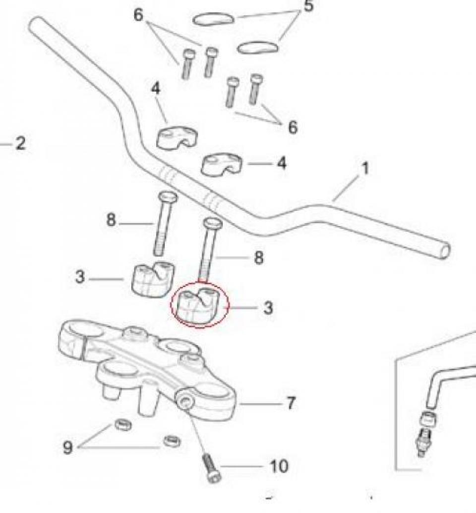 Pontet de guidon origine pour Moto Aprilia 50 RS tuono 2003 à 2004 AP8123605 Neuf