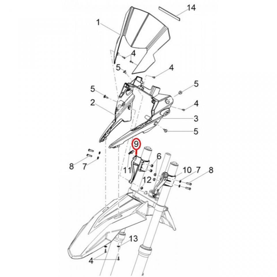 Patte de feu origine pour Moto Gilera 50 SMT 866933 / droite Neuf