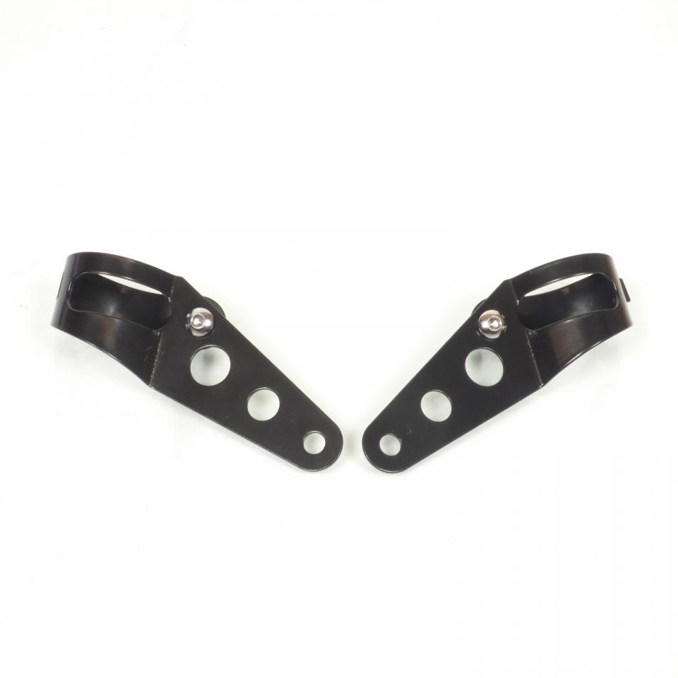 Paire de pattes de phare support d'optique feu avant noir Ø35/48mm pour moto