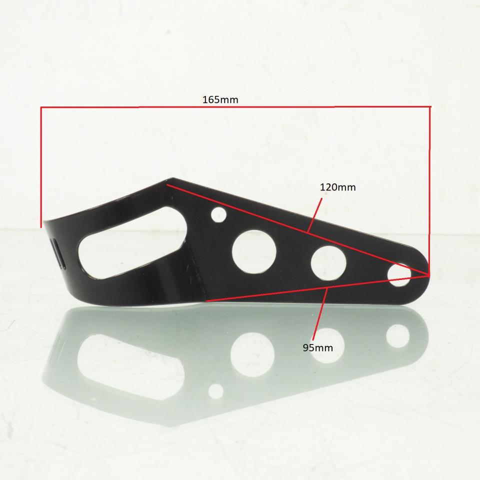 Paire de pattes de phare support d'optique feu avant noir Ø35/48mm pour moto