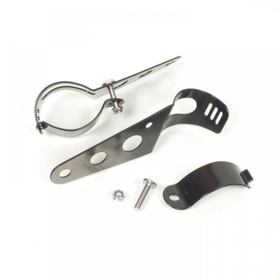 Paire de pattes de phare support d'optique feu avant noir Ø35/48mm pour moto