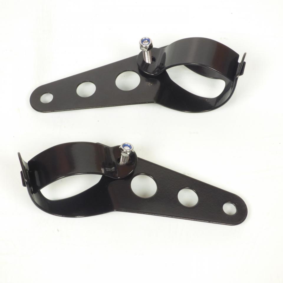 Paire de pattes de phare support d'optique feu avant noir Ø35/48mm pour moto