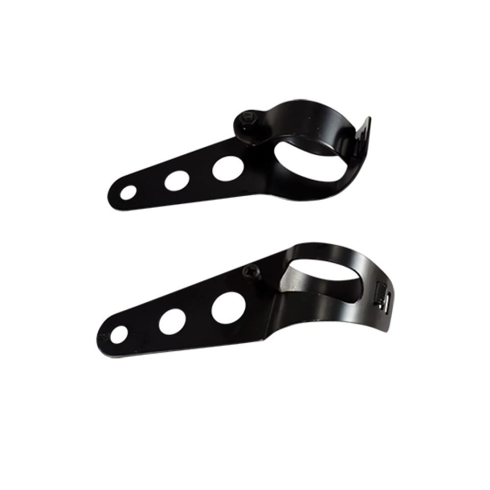 Paire de pattes de phare support d'optique feu avant noir Ø35/48mm pour moto