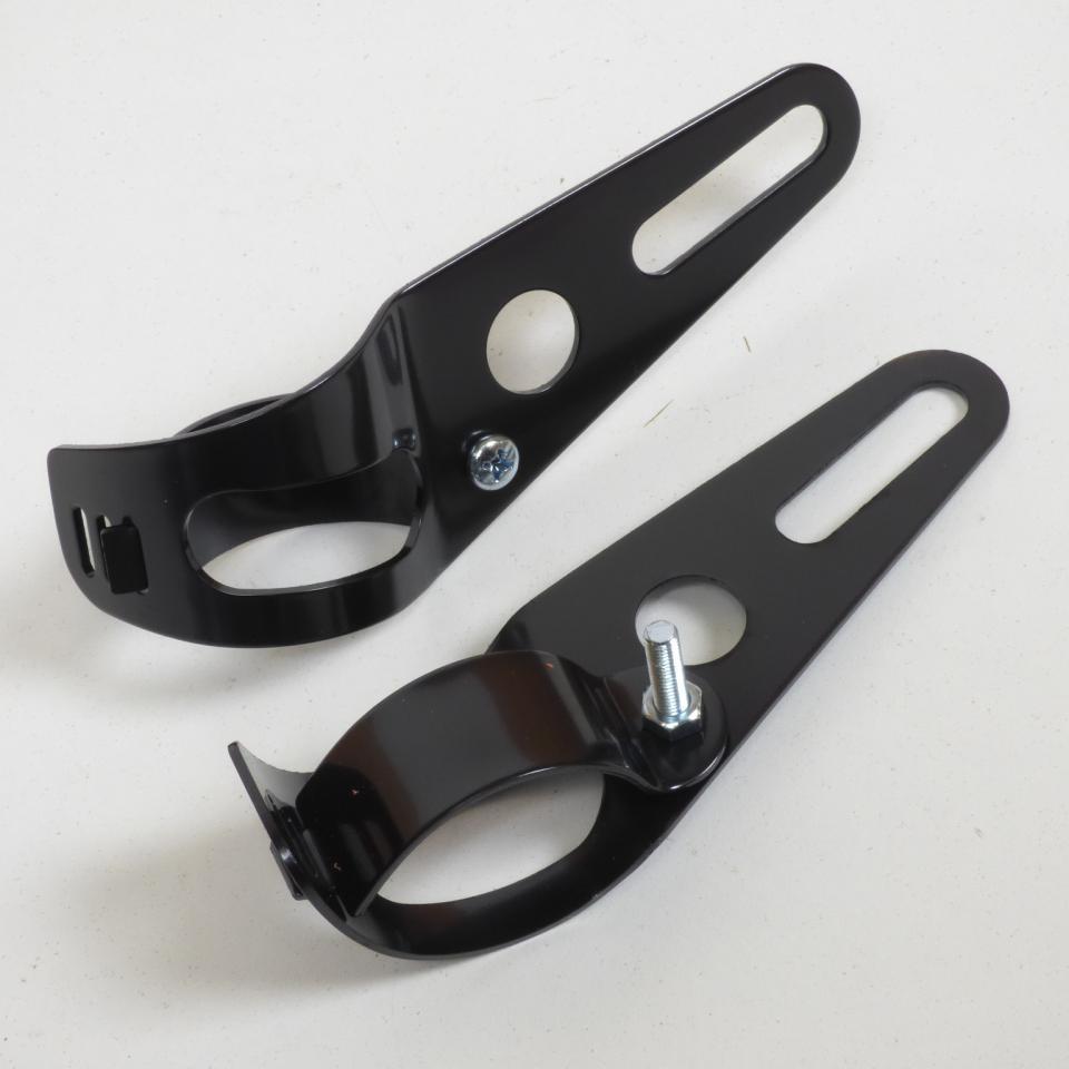 Paire de patte de feu support d'optique phare avant noir pour moto deux roues Neuf