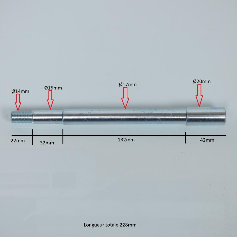 Axe roue avant pour moto Beta 125 RR Enduro 4T 021.41.001.00.00 Ø17xL228mm