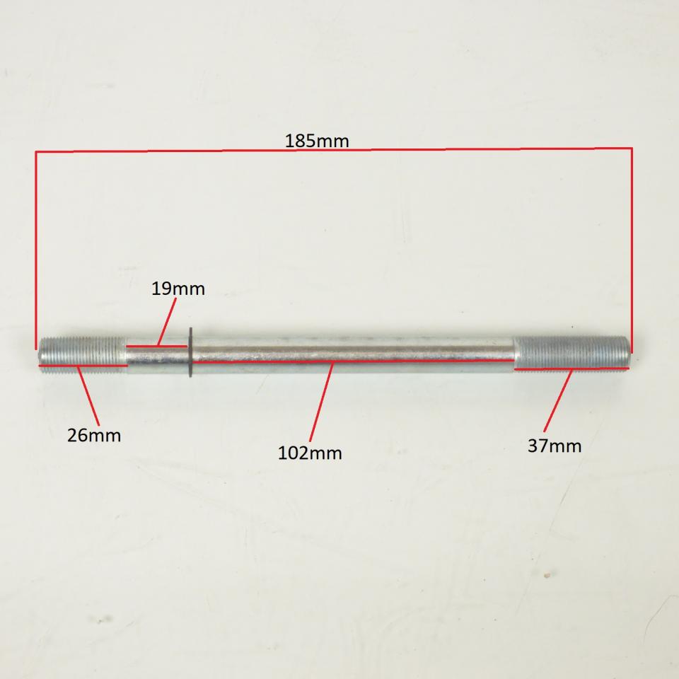 Axe roue arrière pour mobylette Peugeot 50 103 Ø12mm x 185mm Neuf