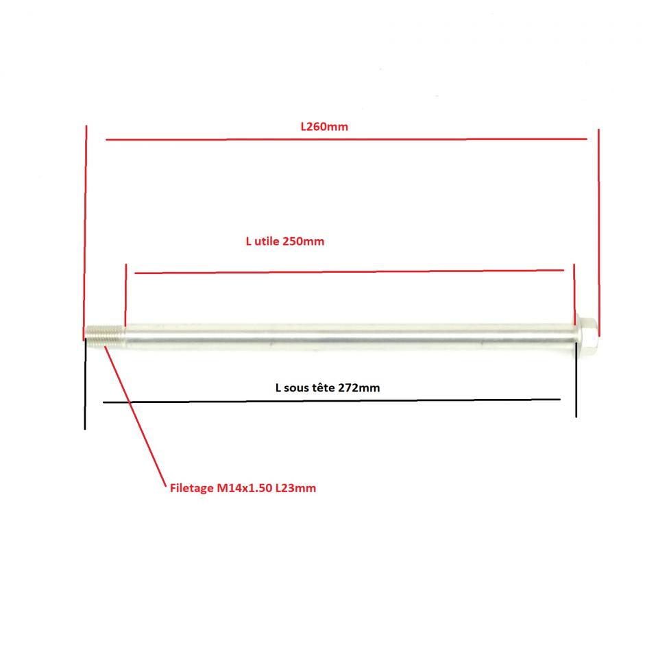 Axe roue AR Ø15mm L250mm pour moto Rieju 50 RR 1999 à 2001 0/000.190.0700 Neuf