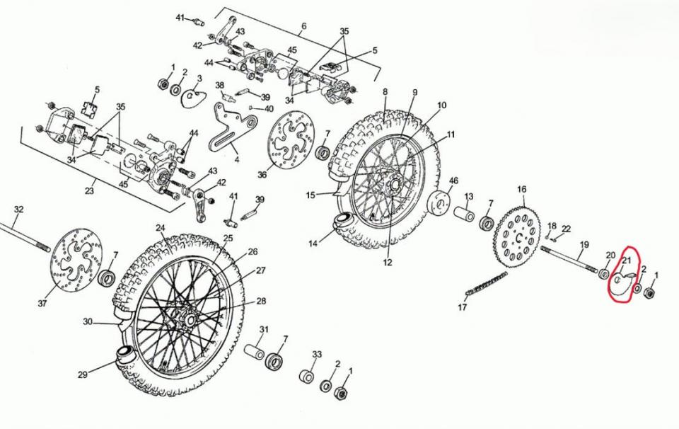 Tendeur chaîne de transmission P2R pour Moto Rieju 50 MX Avant 2020 Neuf