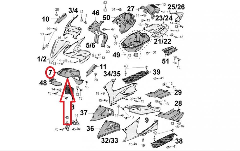 Bavette fourche pour scooter Peugeot 125 Jet force 1174772200 747722 neuf